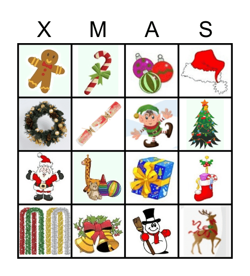 MERRY CHRISTMAS Bingo Card