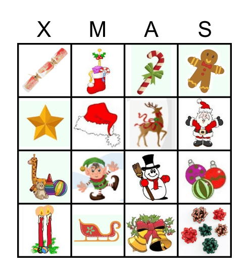 MERRY CHRISTMAS Bingo Card