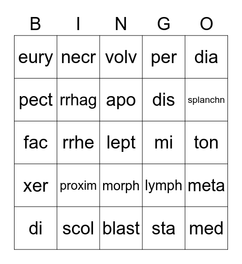 Lesson 14 Bingo Card