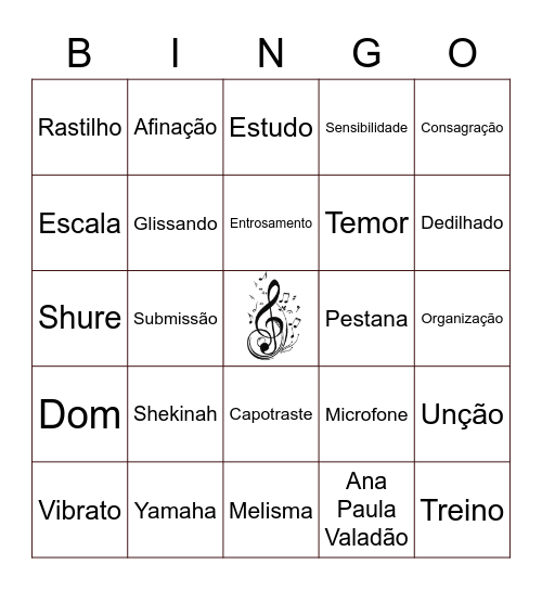 BINGO DA  ADORAÇÃO Bingo Card