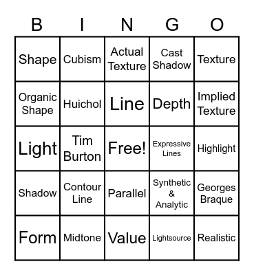 ART BINGO Card