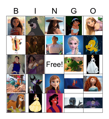 Disney Bingo Card