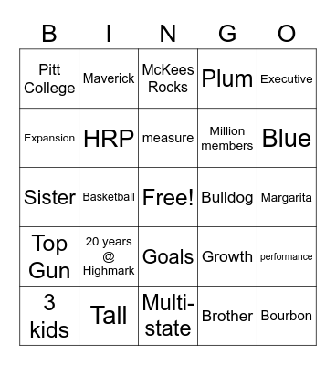 Bingo with Jim Bingo Card