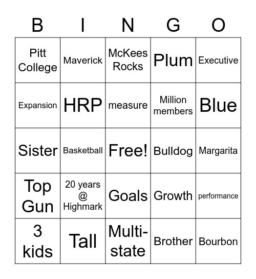 Bingo with Jim Bingo Card
