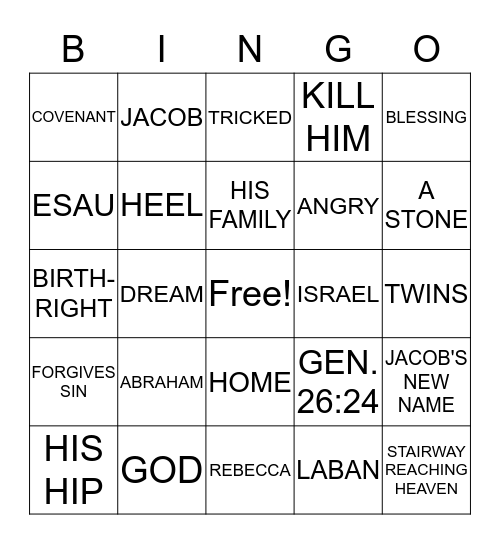 ABRAHAM Bingo Card