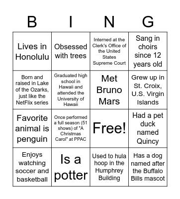 Snow Place like HHS - Virtual Bingo Card