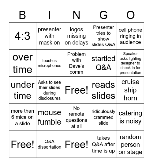 ASH Bingo Card