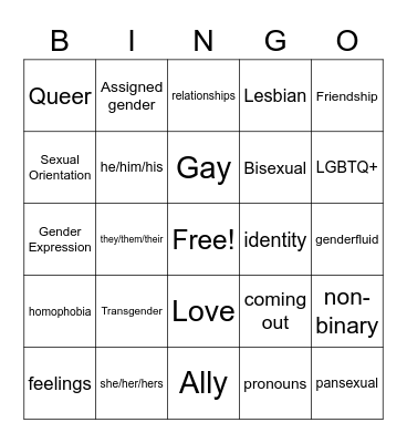 Alliance Bingo Card