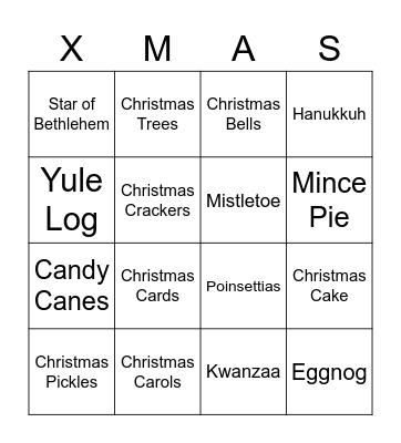 History of Christmas Traditions Bingo Card