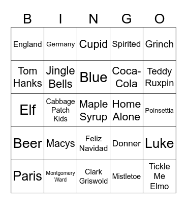 Christmas Trivia Bingo Card