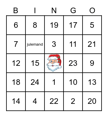 Julebingo 2022 Bingo Card