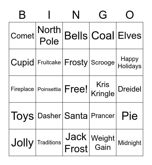 Meadows Bingo Card