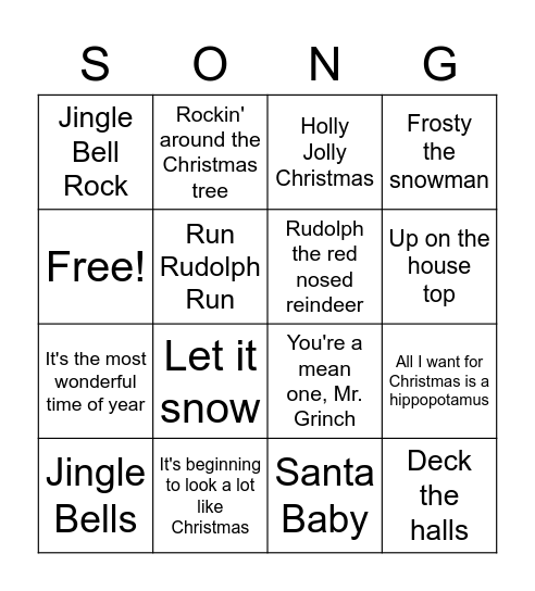 Shanel Bingo Card