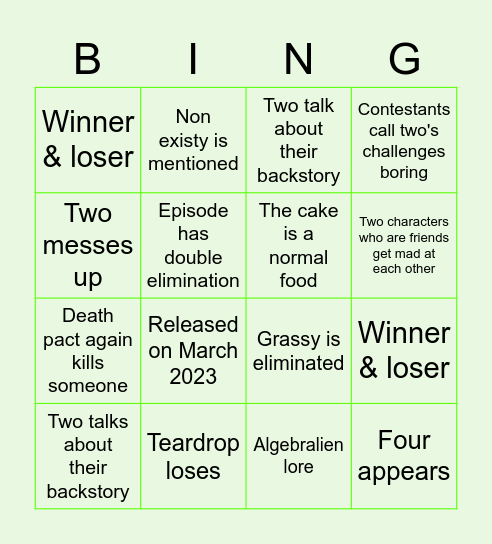 TPOT 3 bingo Card