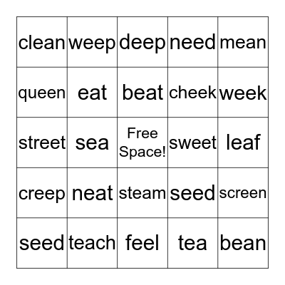 EE and EA Bingo Card