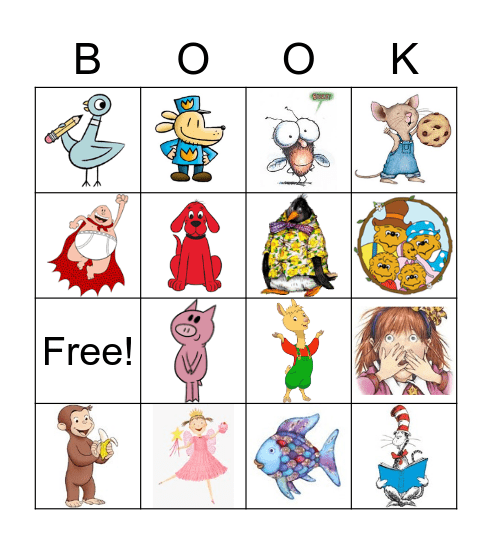 Book Character Bingo Card