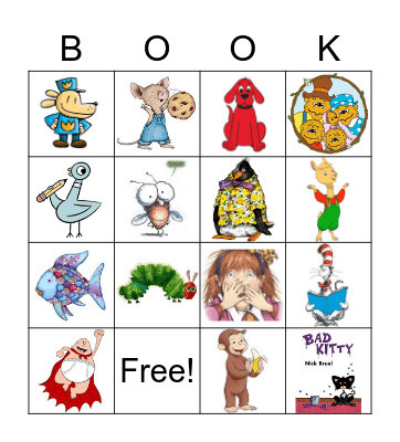 Book Character Bingo Card