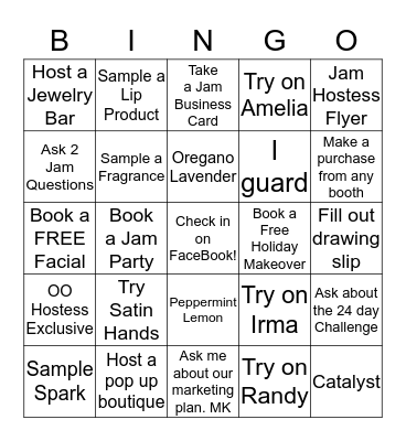 Open House Bingo Card