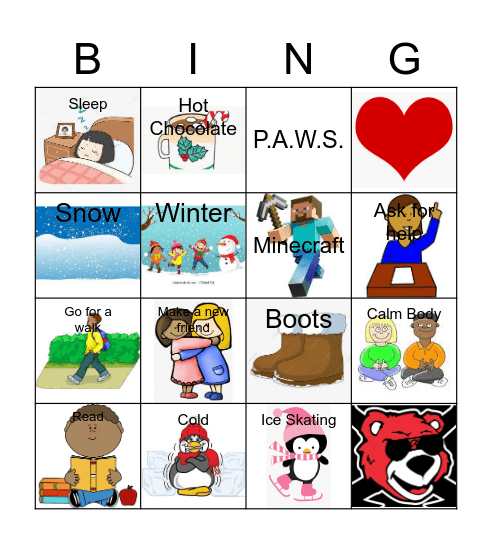 Winter Break Bingo Card