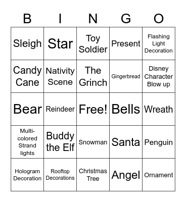 Christmas Light BINGO 2023 Bingo Card