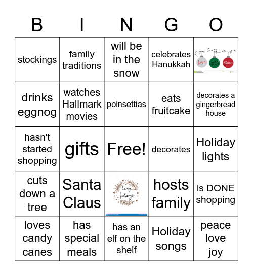 Holiday Bingo! Bingo Card