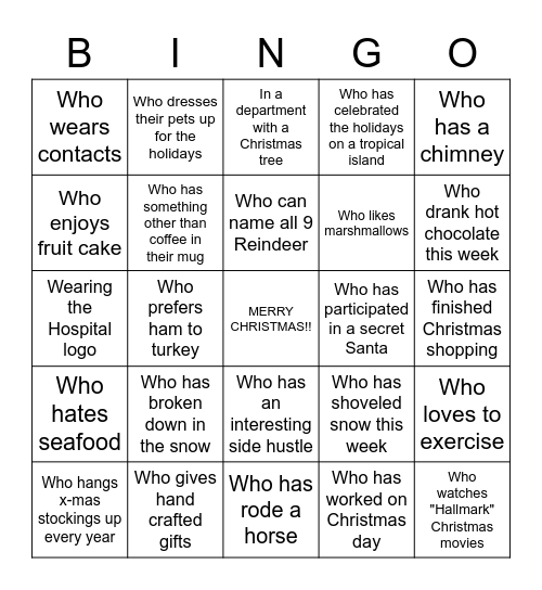 Let's Mingle...Find Someone Bingo Card
