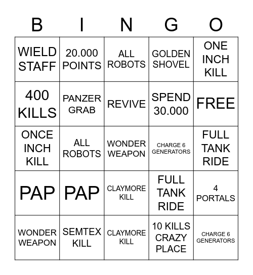 ORIGINS Bingo Card