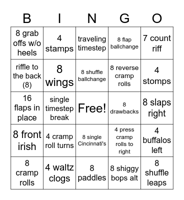 TAP BINGO Card
