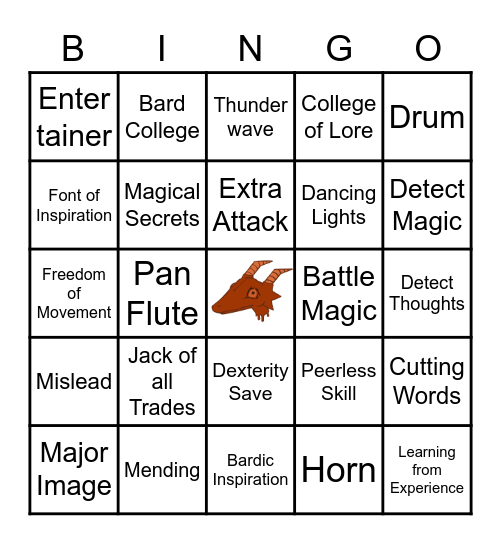 Bard Bingo Card