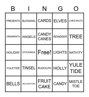 CHRISTMAS Bingo Card