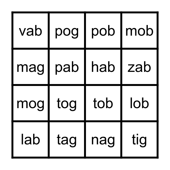 Nyeem Cov Lus (TNC  b/g) Bingo Card