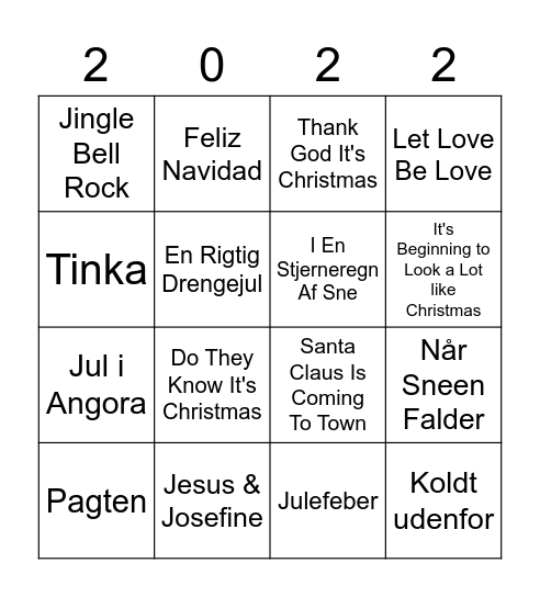 Julemusik Bingo 🎄❄️👌 Bingo Card