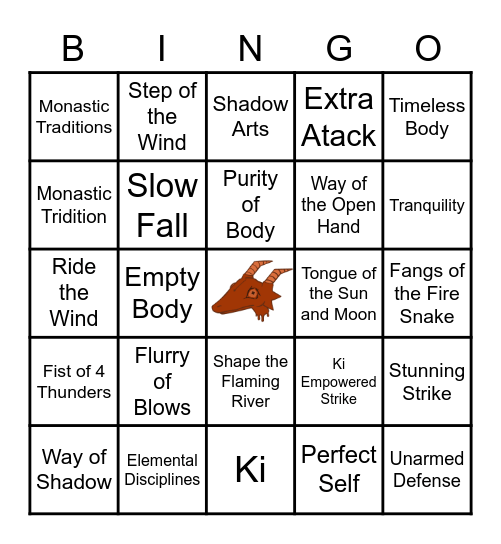 Monk Bingo Card