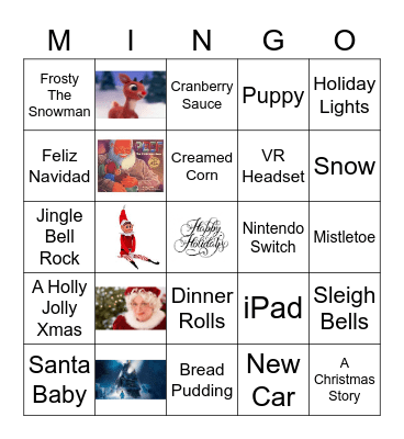 Bell Holiday Mingo Bingo Card