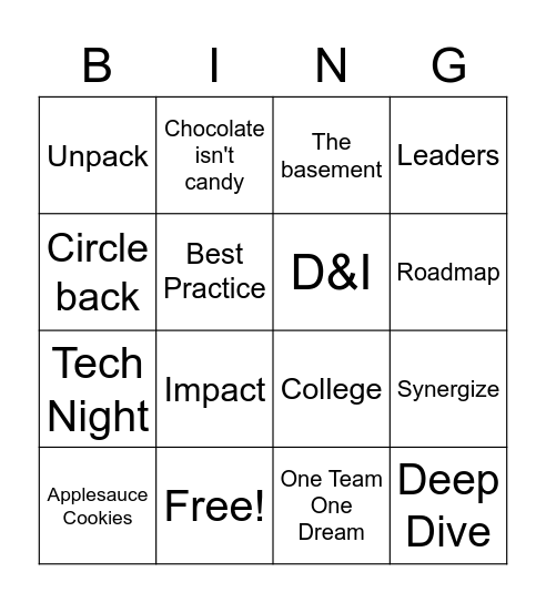 Team Mathews Bingo Card