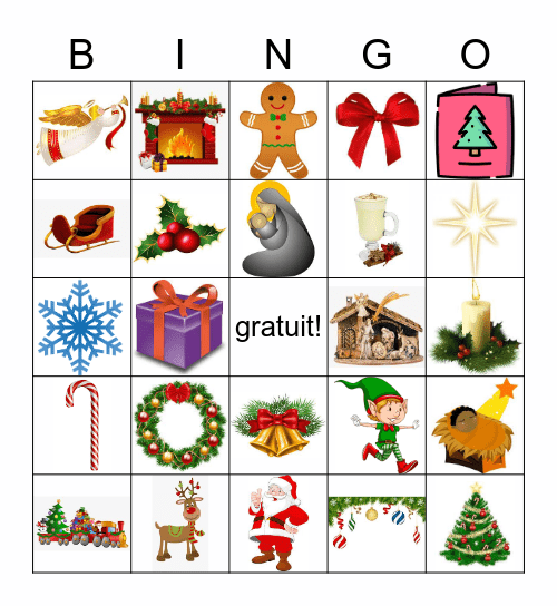 Le Noël- NB Bingo Card