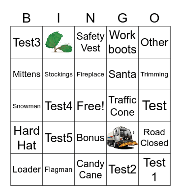 Test Bingo Card