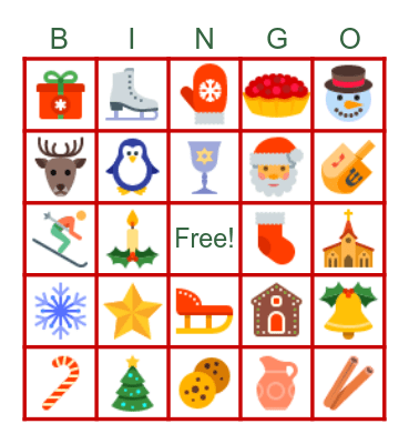 Holiday Bingo Card