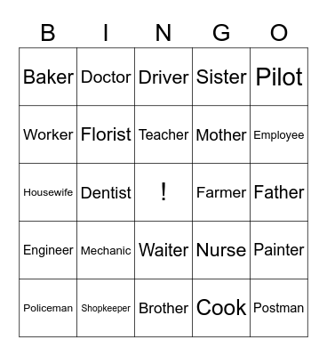 Lesson 4 Bingo Card