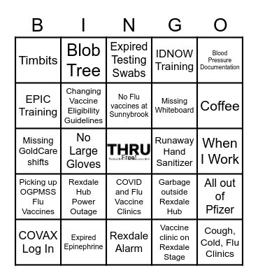 THRU Bingo Card