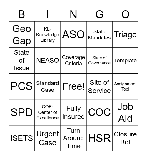 Appeals Bingo Card