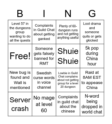 Daily Midnight BINGO Card