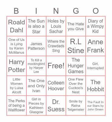 Book Club Bingo Card