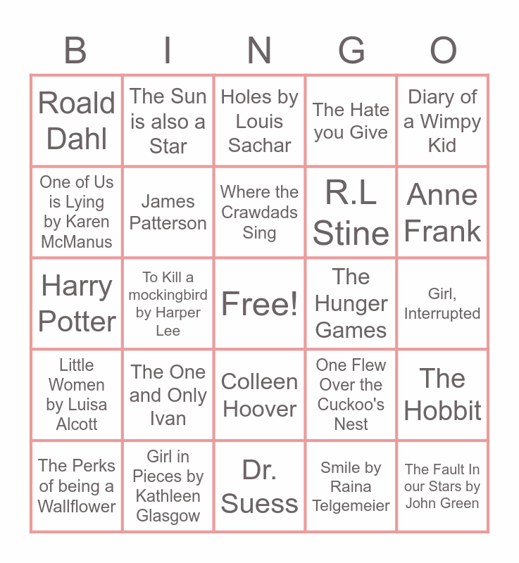 book-club-bingo-card