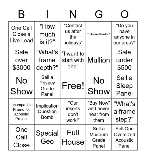 Fit Specialist Bingo Card