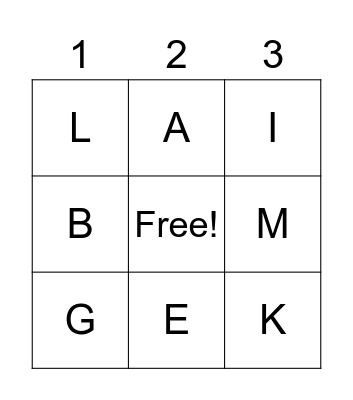 Alphabet Bingo Card