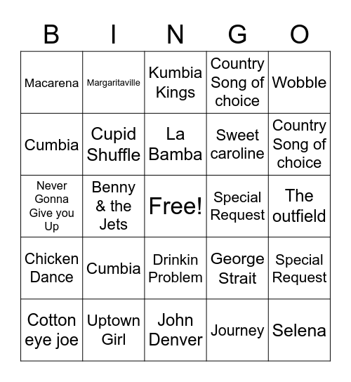 Christmas Party Bingo Card