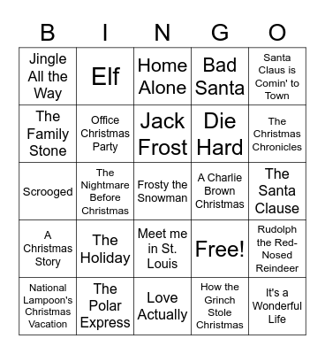 Christmas Bingo Card