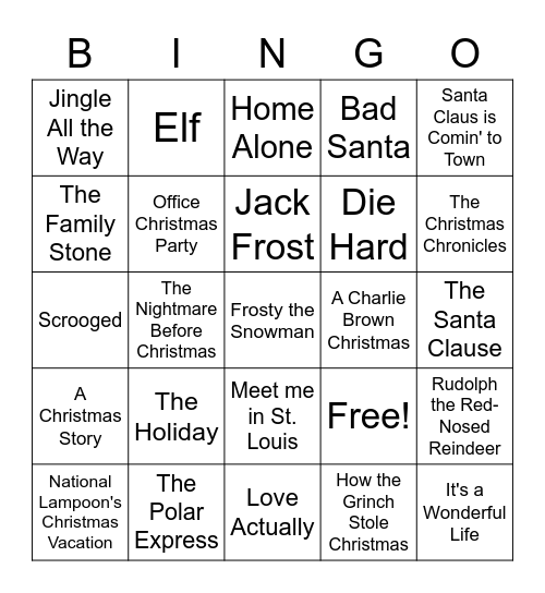 Christmas Bingo Card