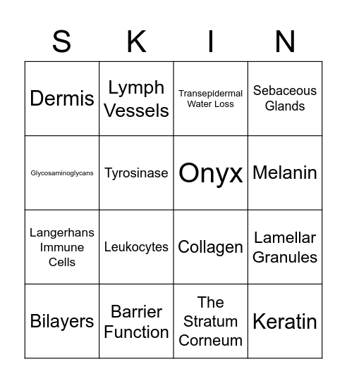 Ch. 3 The Skin Bingo Card